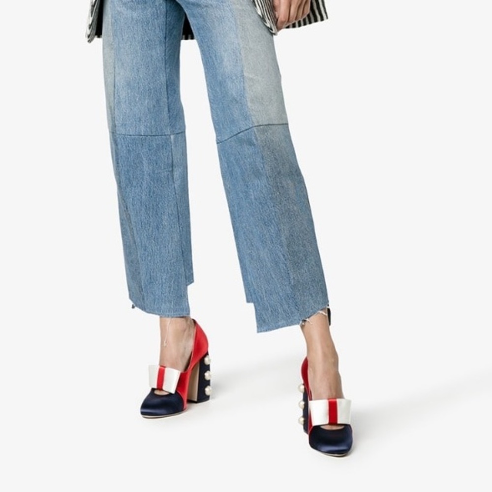 ❌SOLD❌Gucci Luna Colorblock Bow 110mm Pump - Picture 5 of 8